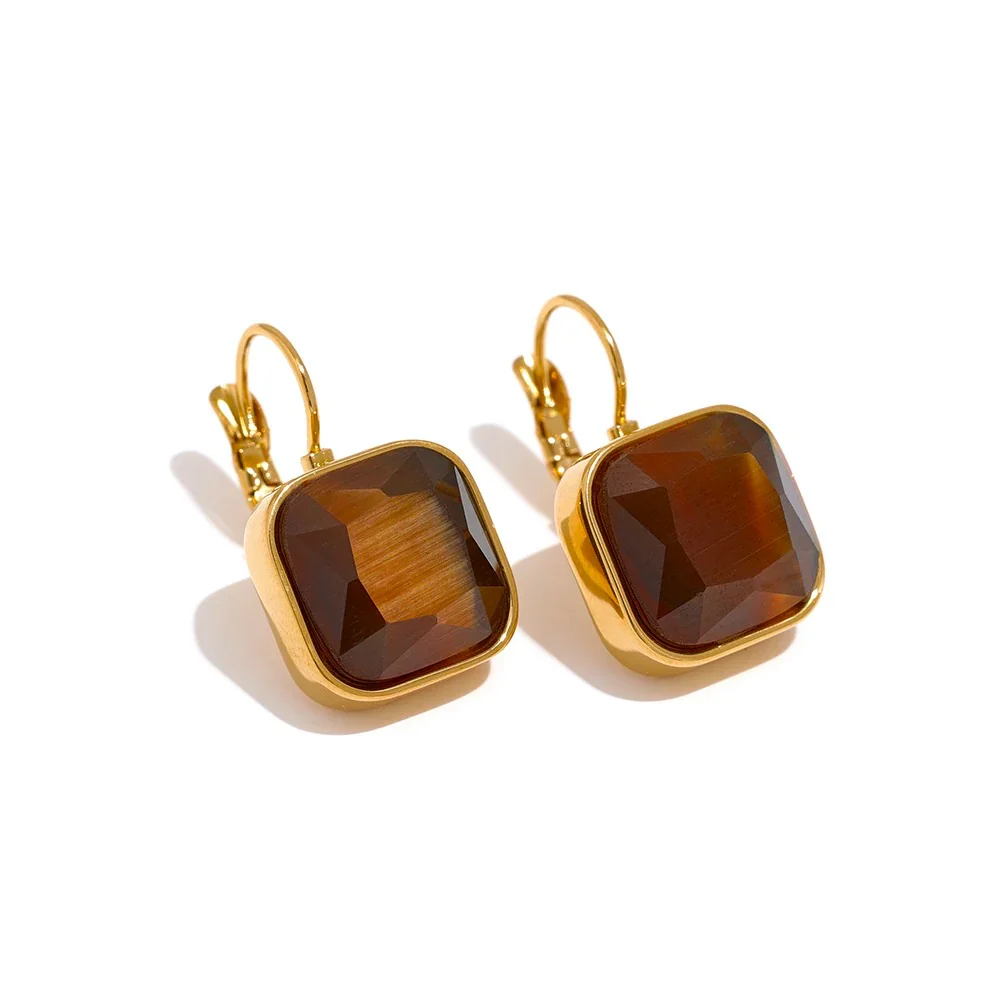 Abundance - 18k Earrings with Tiger's Eye - Image 3