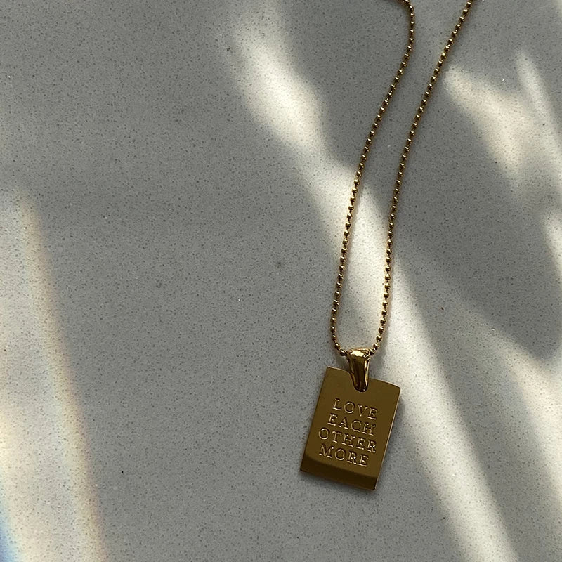 Affirmations - Engraved Gold Motivational Tag Necklace - Image 4