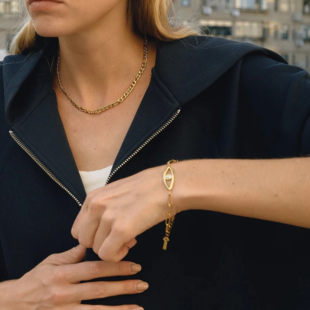 Aura Shield - Evil Eye Gold Bracelet - Image 2