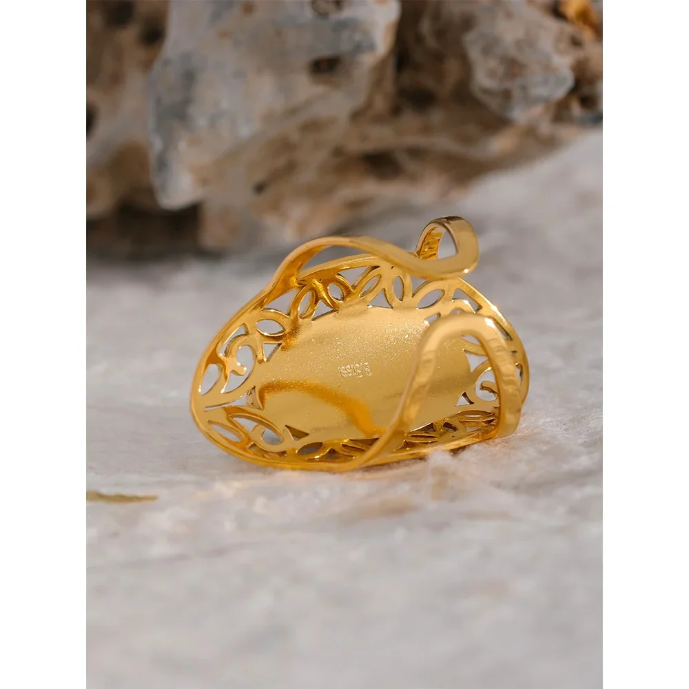 Bringer of Calm - 18k Adjustable Ring with Natural Jasper - Image 3