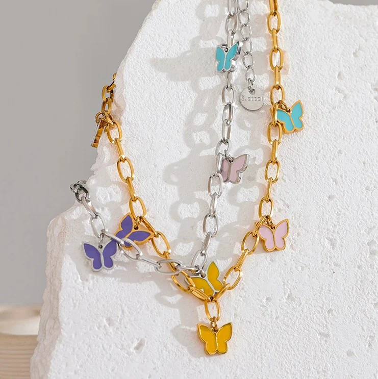 Butterfly Gold / Silver Bracelets with Enamel - Image 3