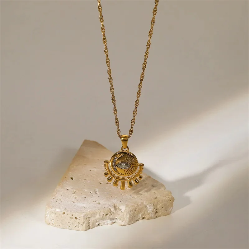 Celestial Unity - Gold Evil Eye Necklace - Image 4