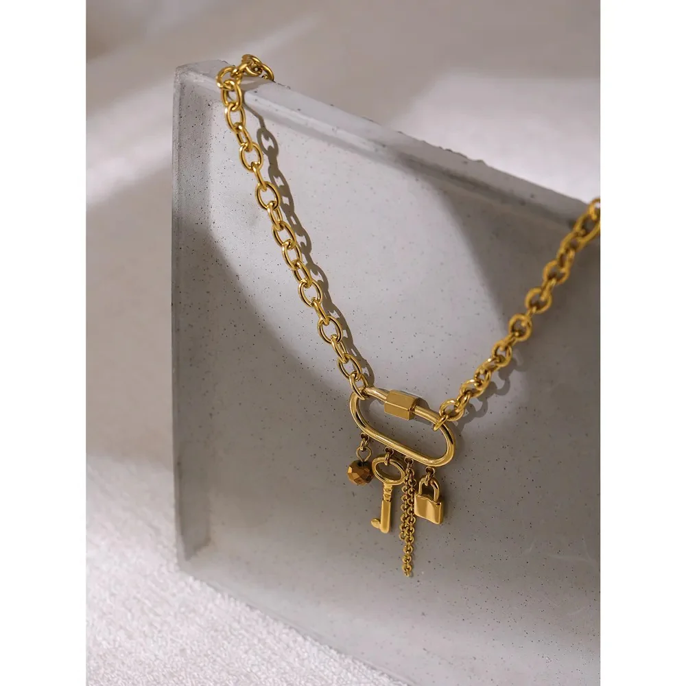 Contentment - Gold Lock and Key Necklace - Image 5
