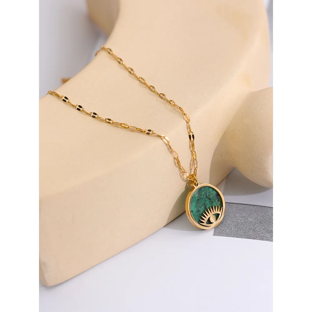 Deep Green - Evil Eye Jasper Necklace - Image 3