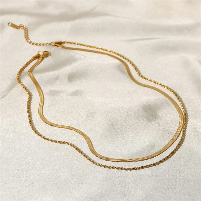 Double Layered Gold Necklace - Image 2