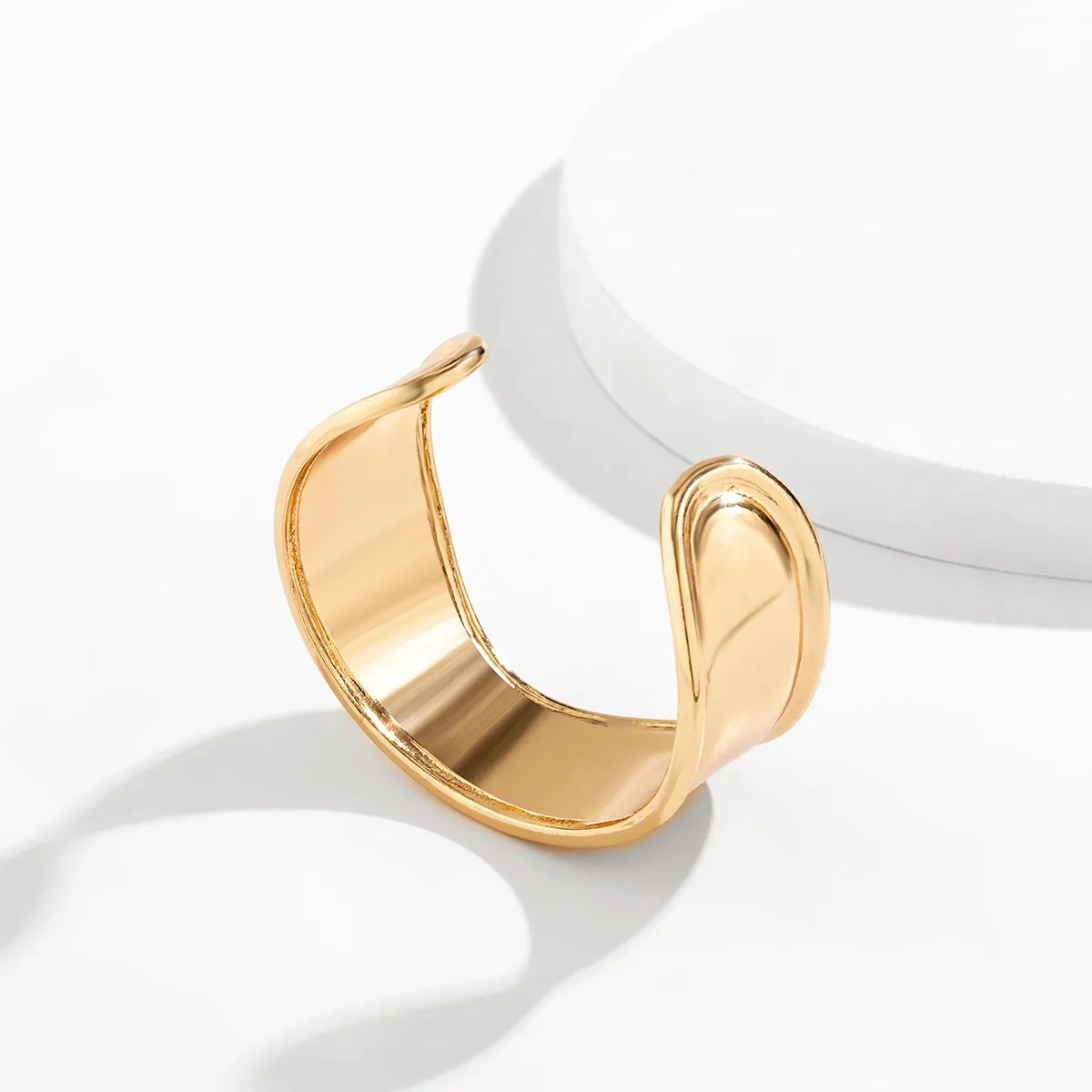 Eclipse - Wide Cuff Bracelet Gold SIlver - Image 6