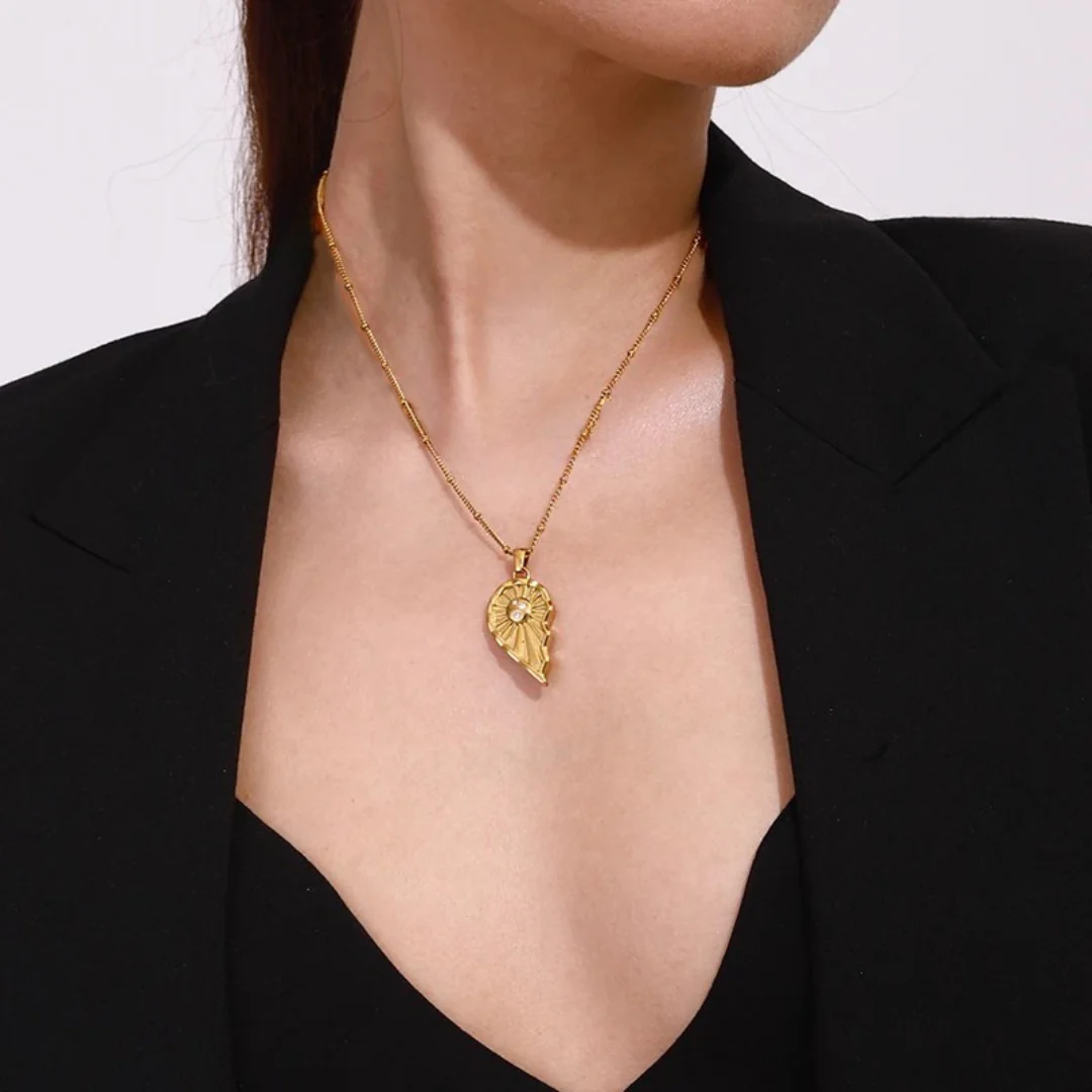 Eternal Bond – Sun & Moon Heart Necklace Set - Image 2