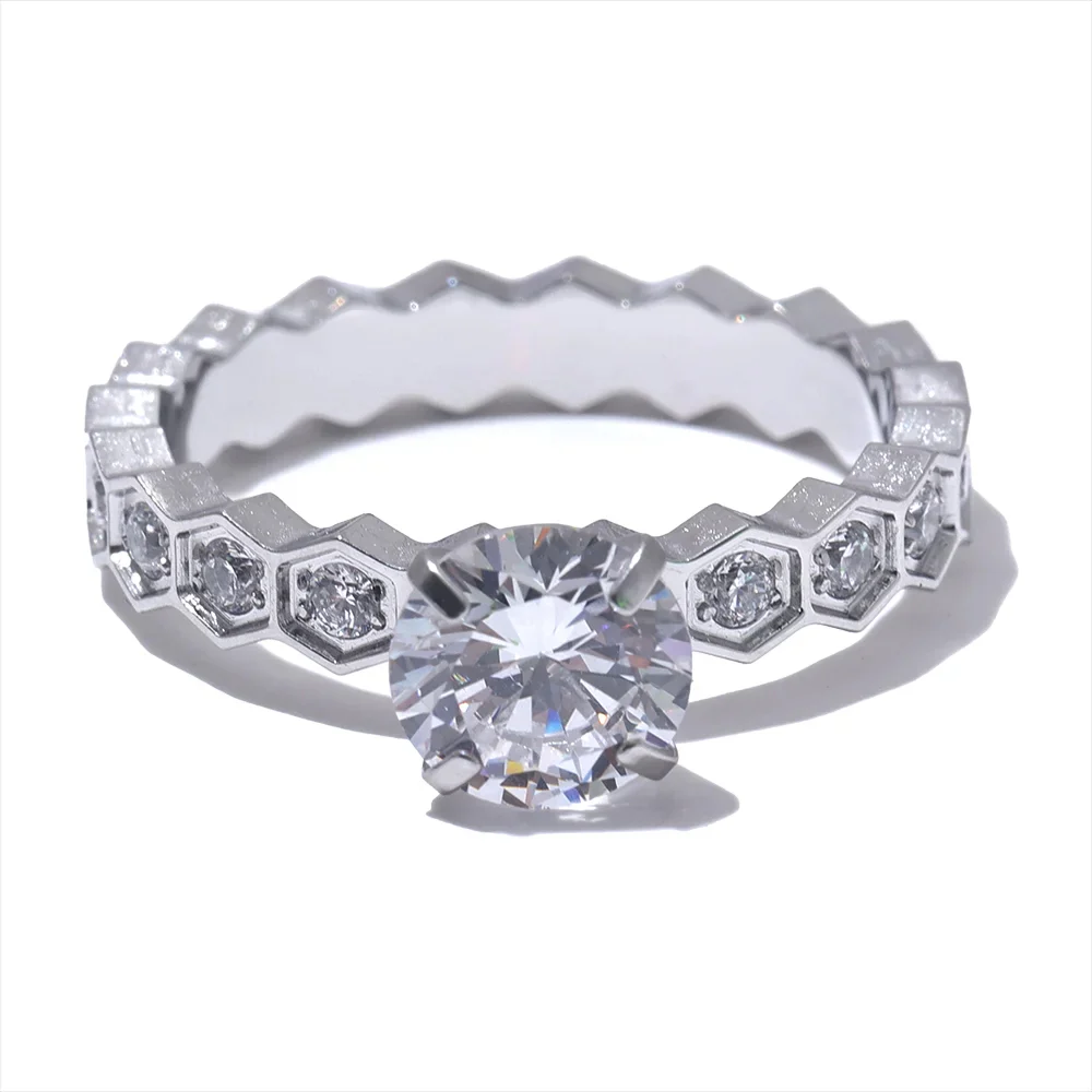 Eternity Ring - Honeycomb Crystal Ring  Gold/Silver - Image 4
