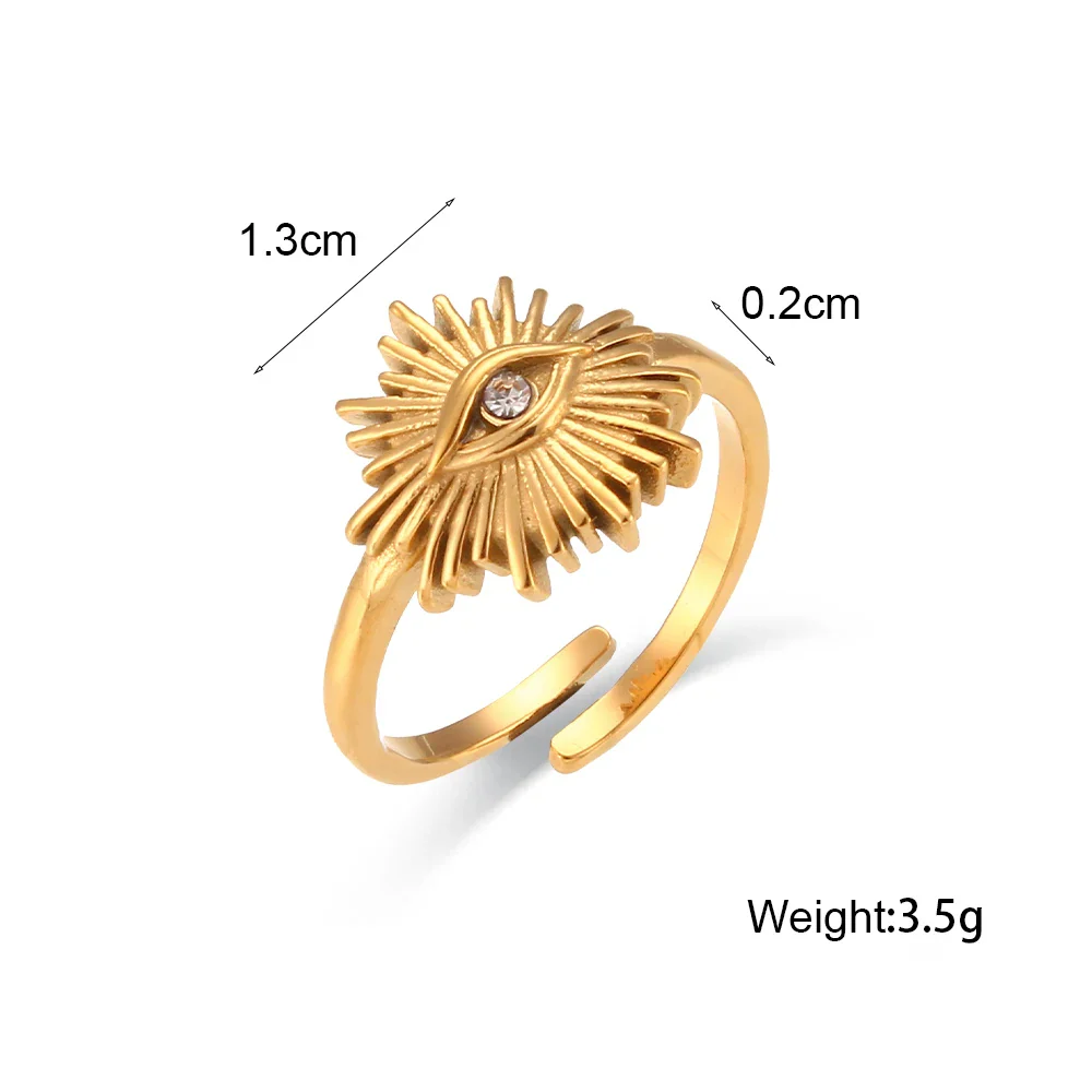 Eye of Protection: Gold Adjustable Evil Eye Ring - Image 6