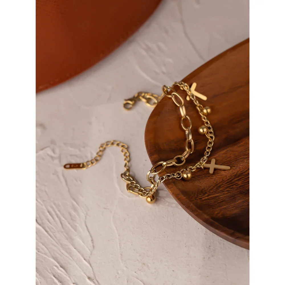 Faith & Grace Charm Gold Bracelet - Image 3