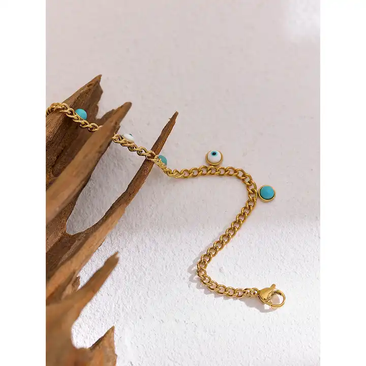 Focus and Strength -  18k Evil Eye Bracelet with Turquoise - Image 6