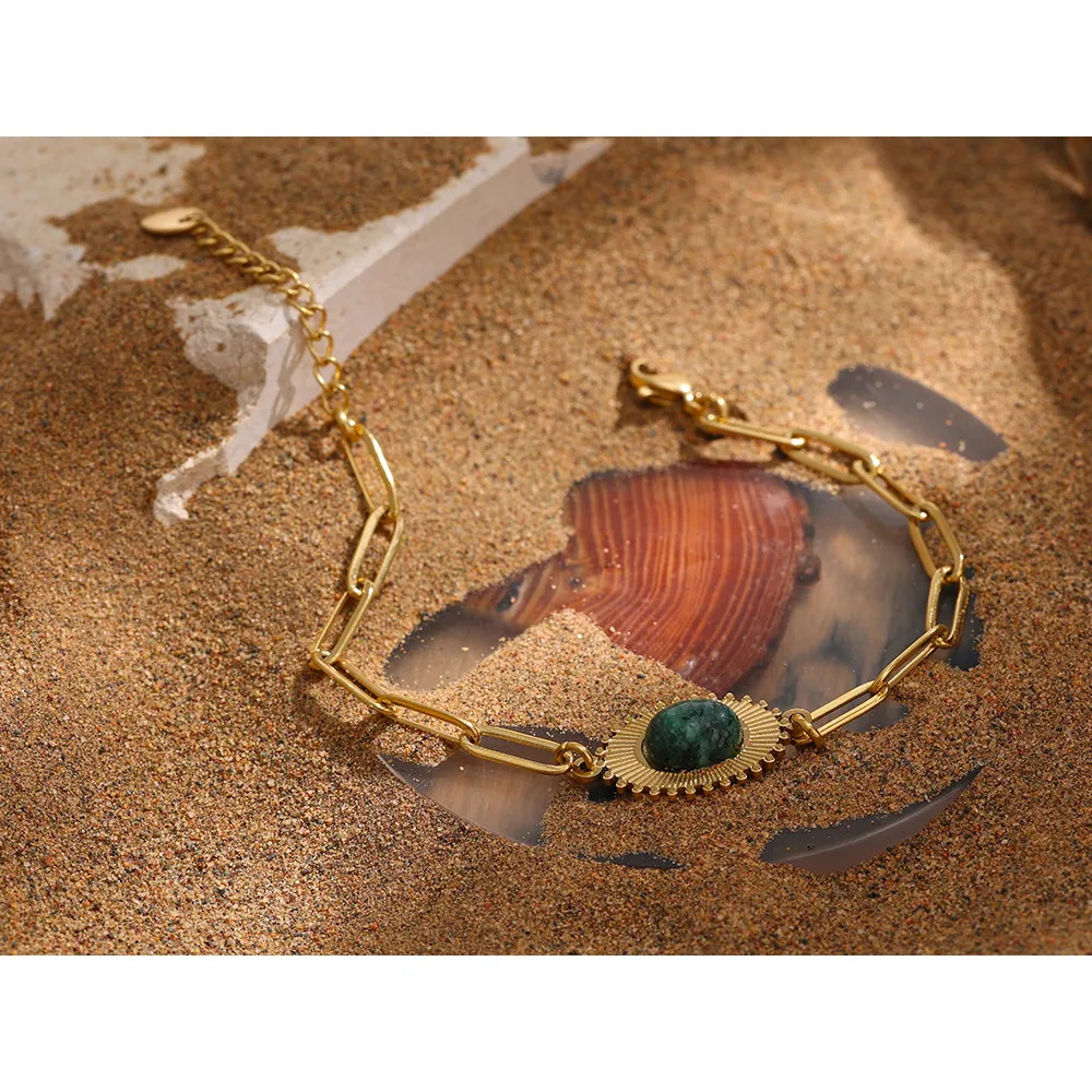 Focus on the Present - African Turquoise Jasper  Bracelet - Image 3