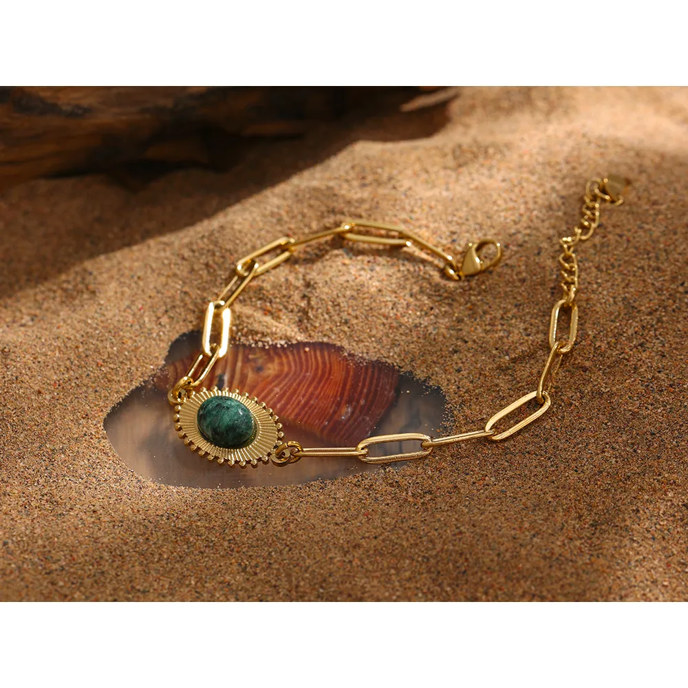 Focus on the Present - African Turquoise Jasper  Bracelet - Image 4