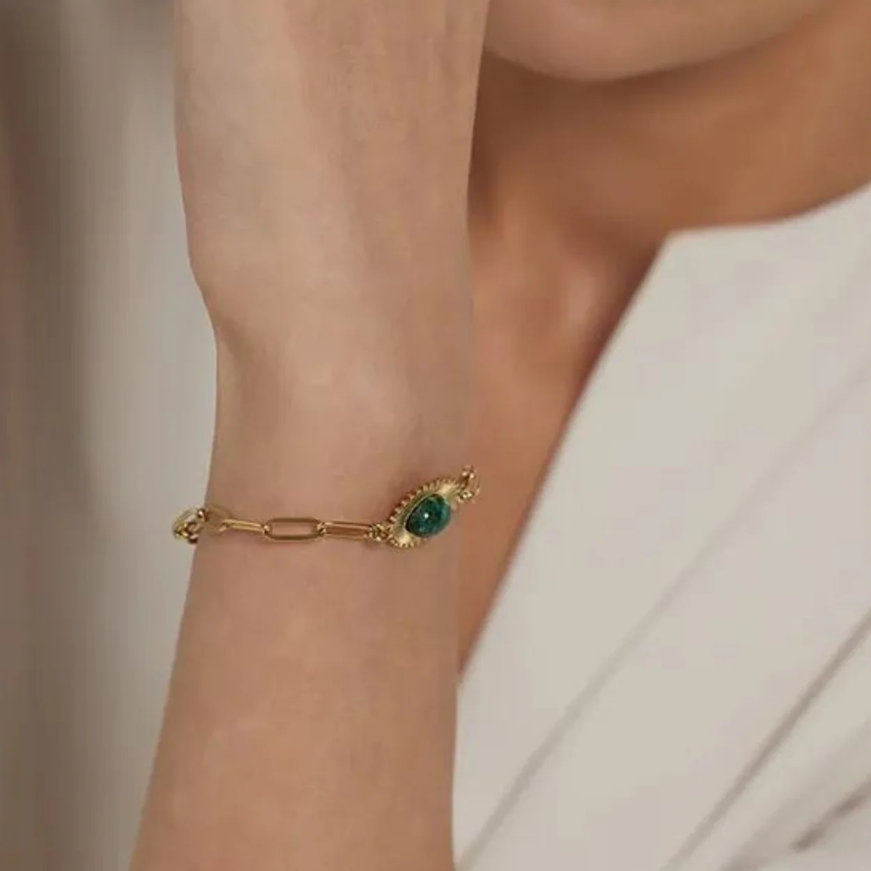 Focus on the Present - African Turquoise Jasper  Bracelet - Image 5