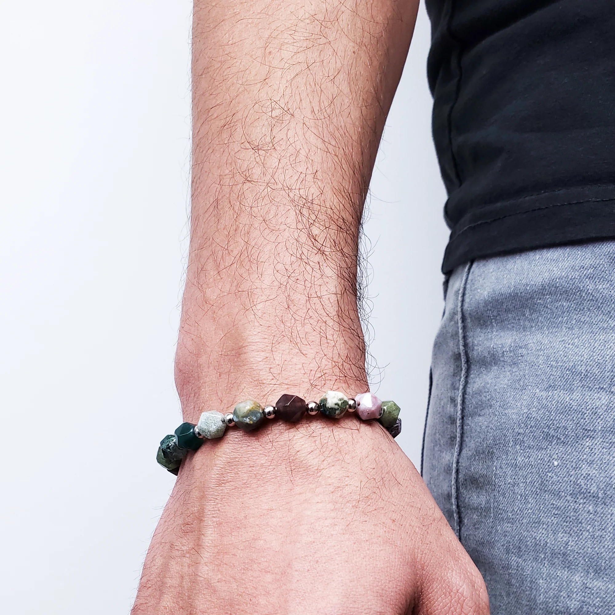 Free Spirit -  Indian Agate Bracelet for Men - Image 4