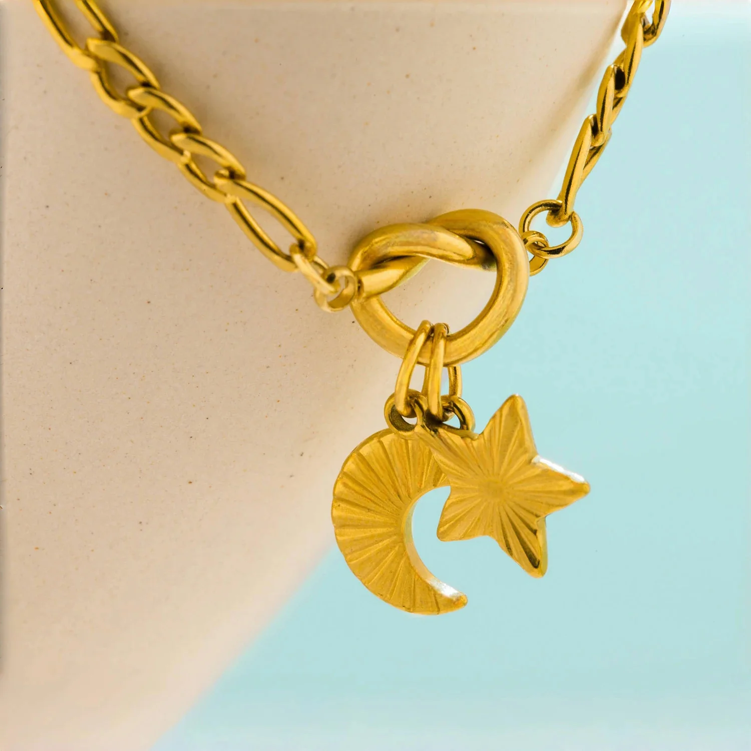 Star & Moon - Gold Necklace and Bracelet Set - Image 3