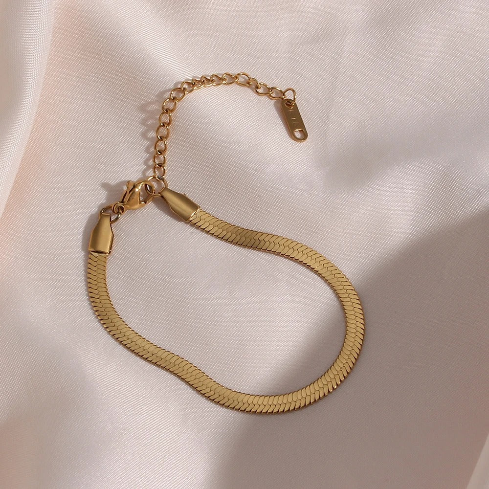 Gold / Silver Flat Snake Bracelet - Image 5