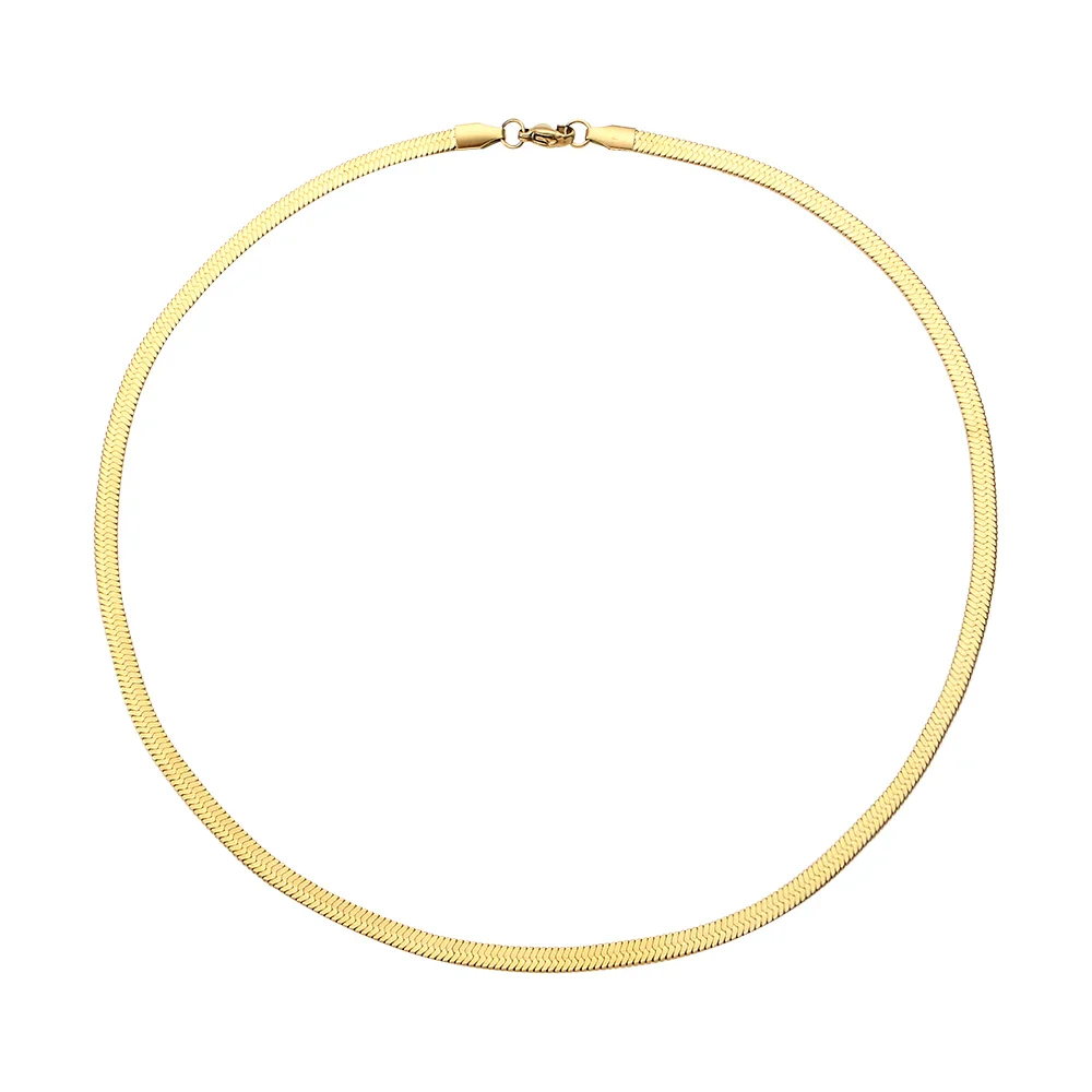 Gold / Silver Flat Snake  Herringbone Necklace