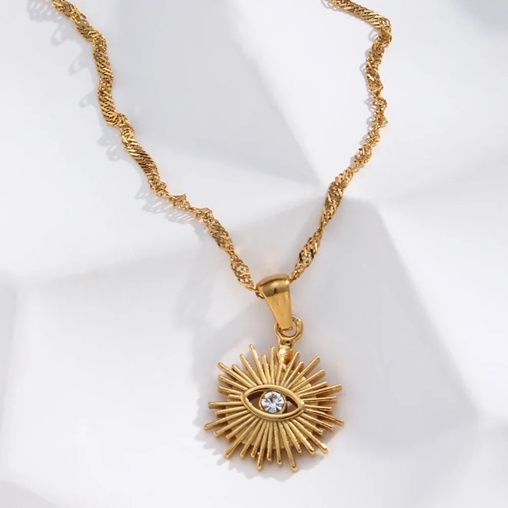 Grateful Glance - Evil Eye Dainty 18k Necklace - Image 3