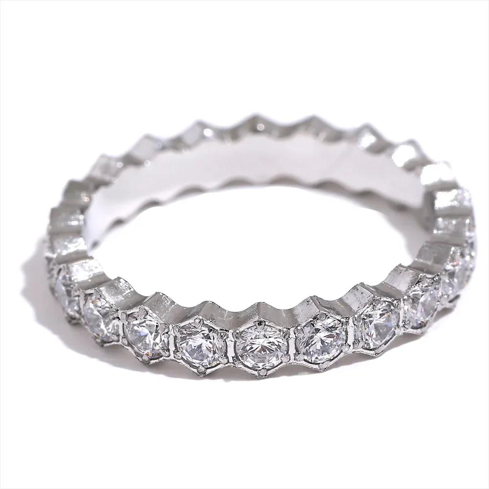 Honeycomb Band - Crystal Ring Gold / Silver - Image 4