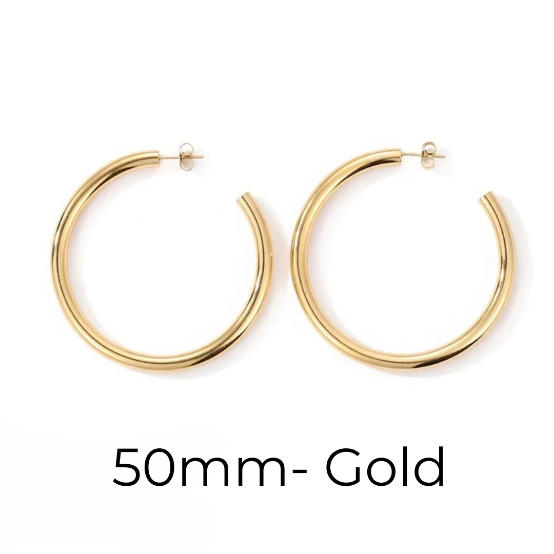 Hoop Earrings– Gold & Silver Sizes 20–50mm - Image 14