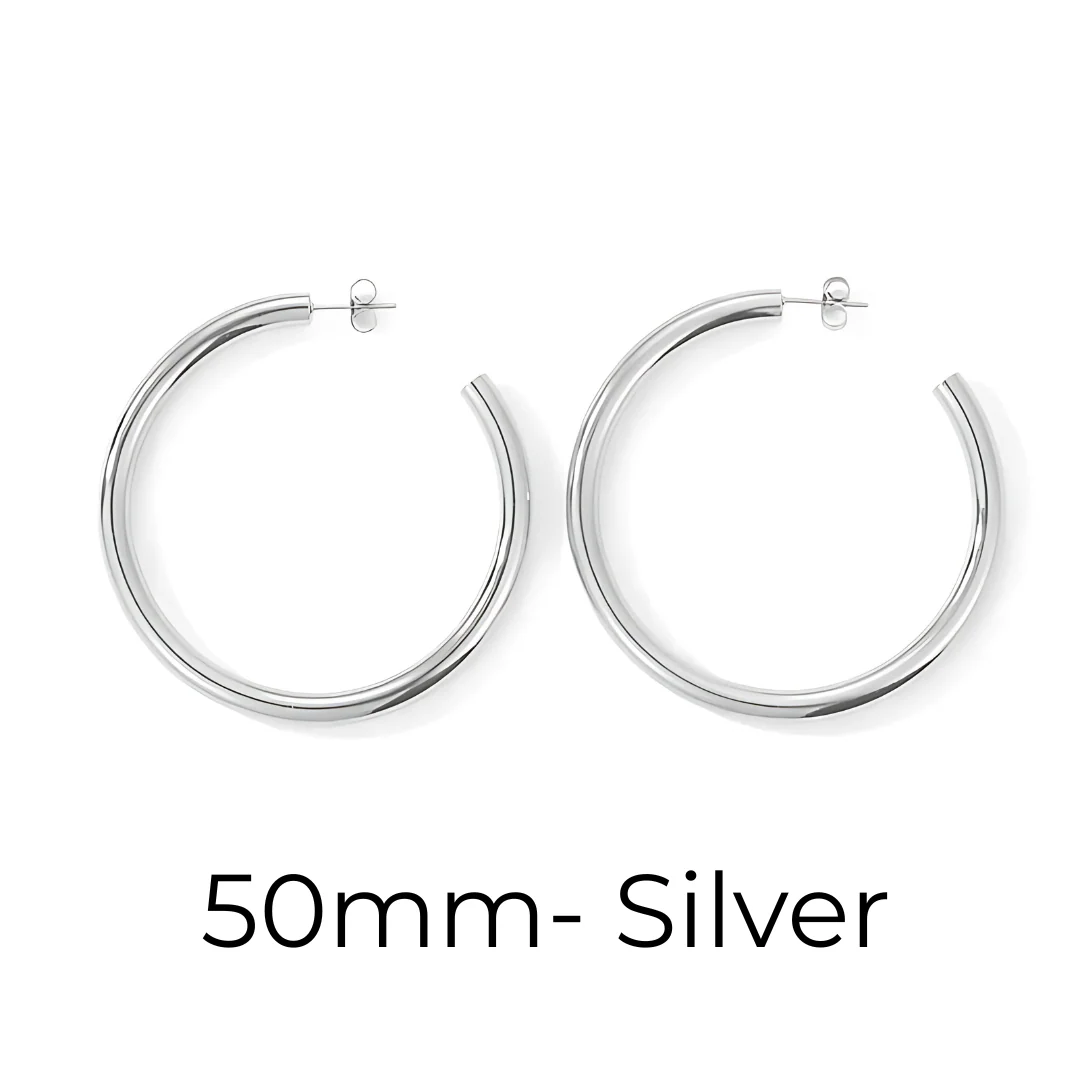 Hoop Earrings– Gold & Silver Sizes 20–50mm - Image 7
