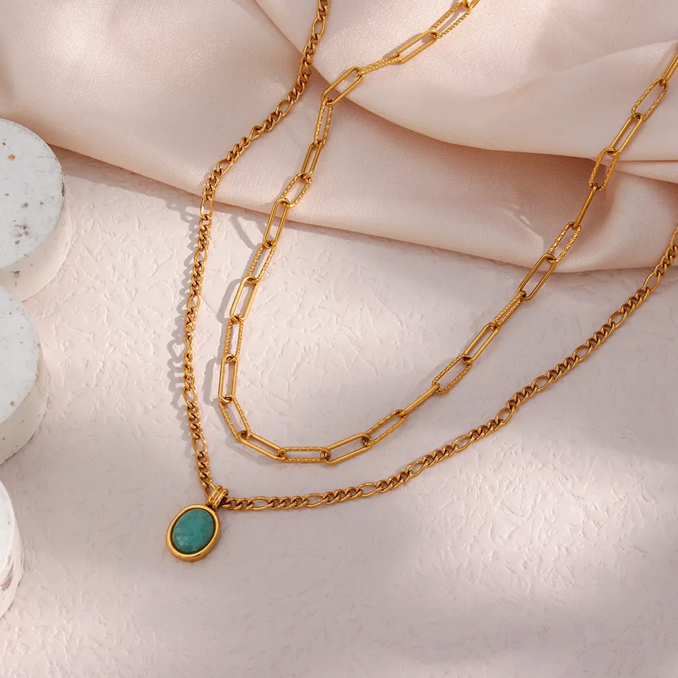 Hope and Confidence - 18k Necklaces Set with Amazonite - Image 3