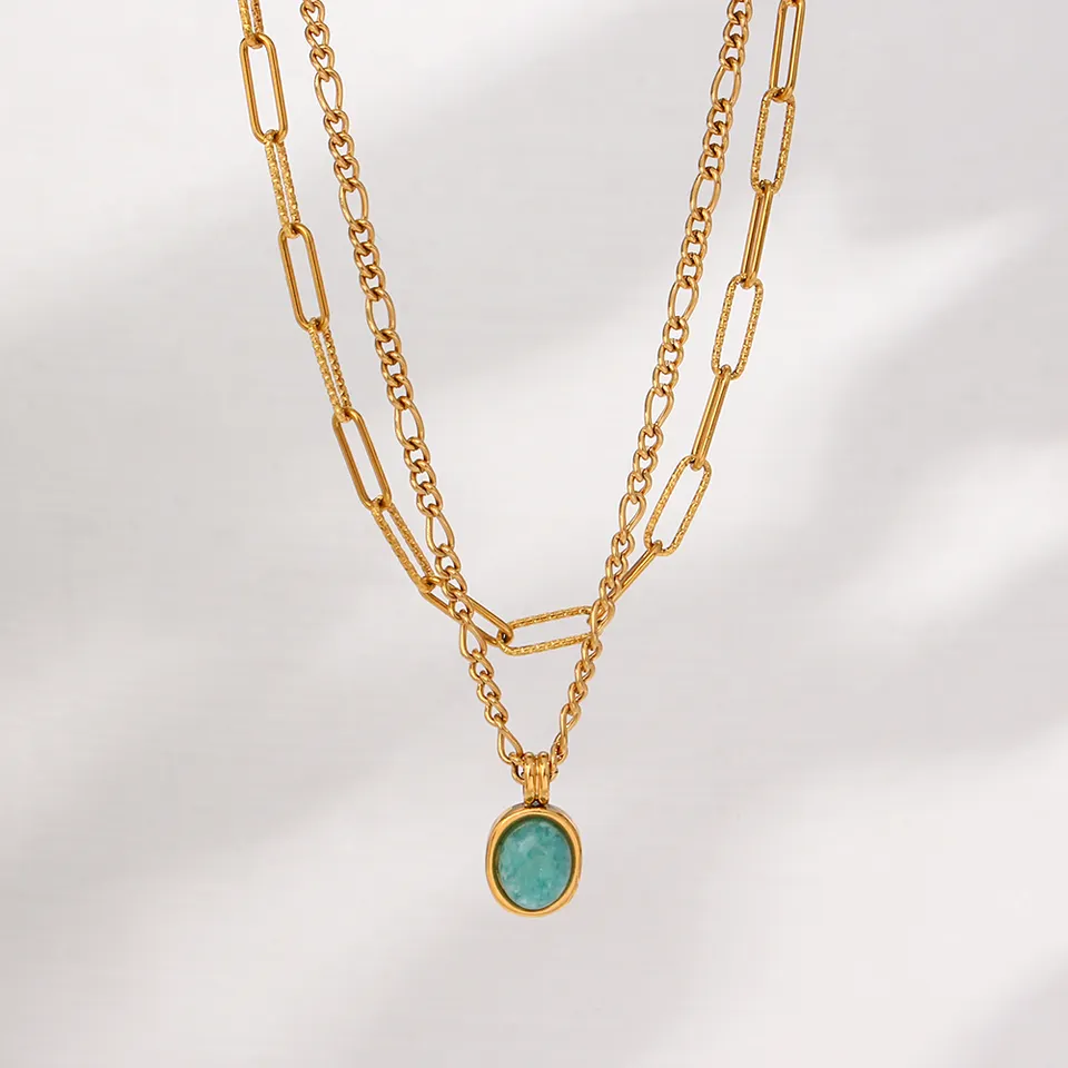 Hope and Confidence - 18k Necklaces Set with Amazonite - Image 4