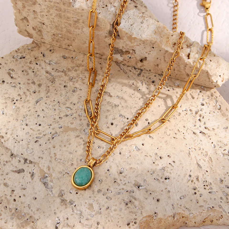 Hope and Confidence - 18k Necklaces Set with Amazonite - Image 5