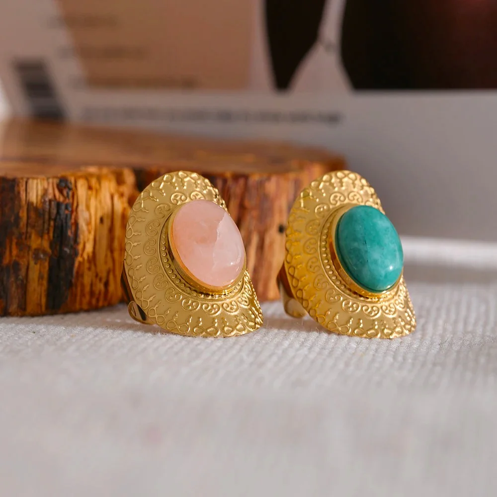 Immerse Ourselves - Gold Adjustable Ring with Turquoise - Image 5