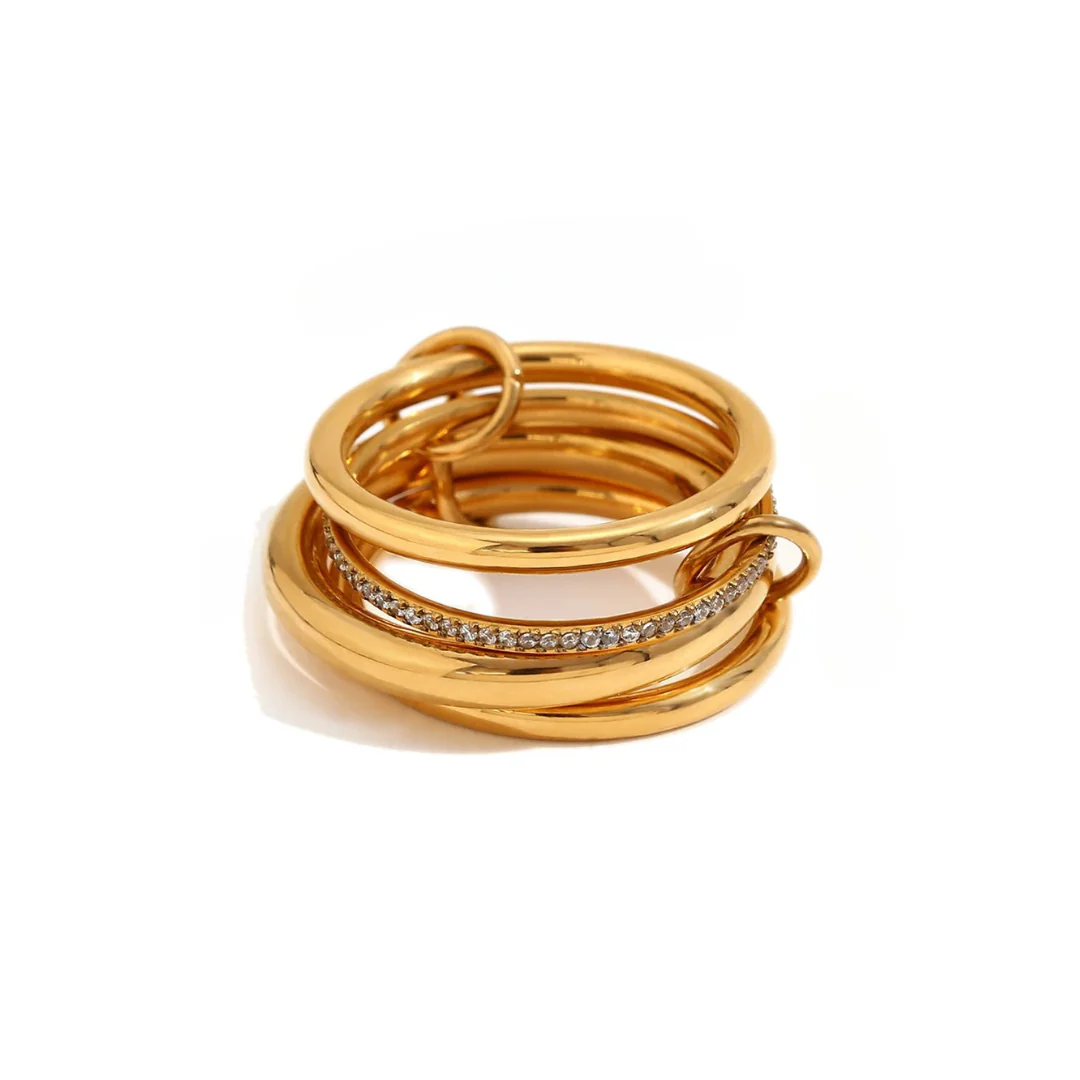 Loop the Loop Rings with Crystals Gold / Silver - Image 2