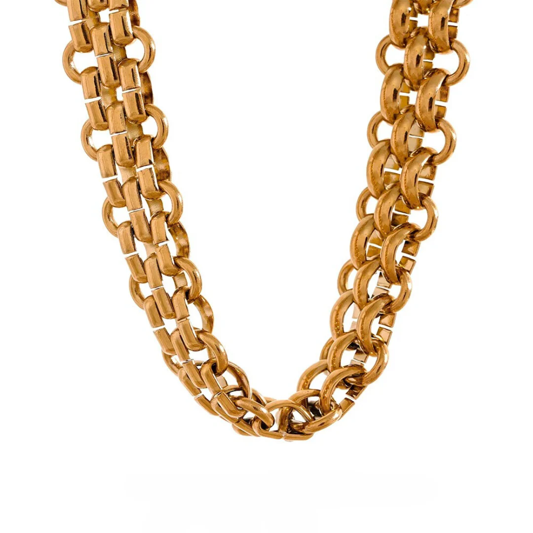 Luminous Link -18k / Silver Chain Statement Necklace