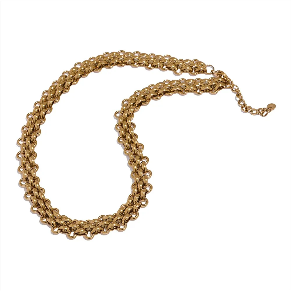 Luminous Link -18k / Silver Chain Statement Necklace - Image 3