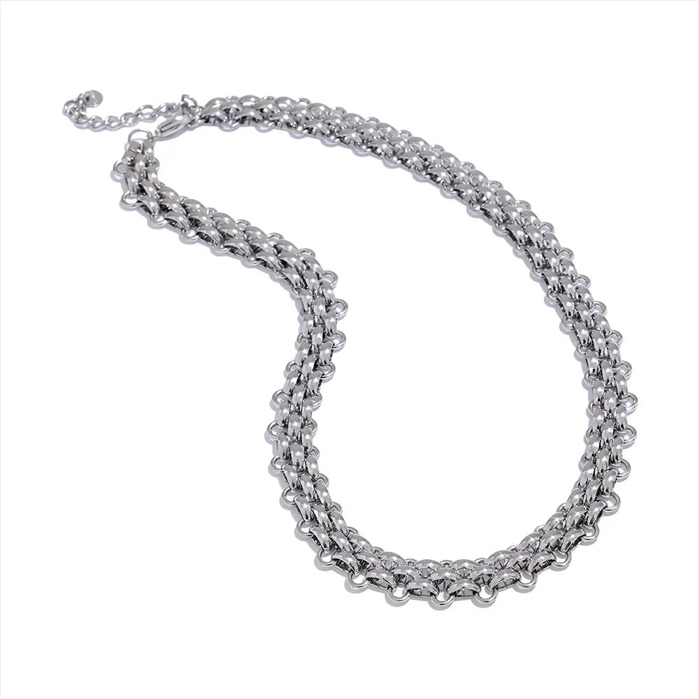 Luminous Link -18k / Silver Chain Statement Necklace - Image 4