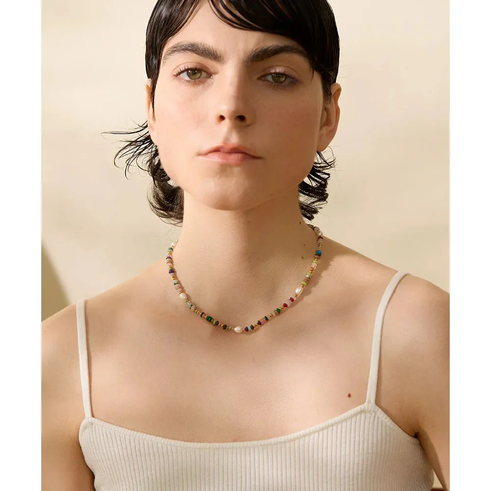 Move Beyond - Gemstone and Peals Necklace - Image 2