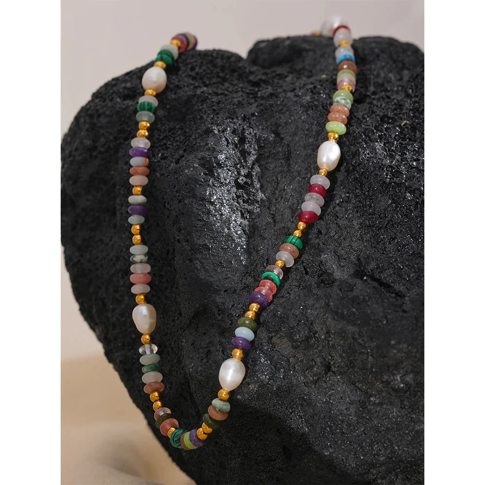 Move Beyond - Gemstone and Peals Necklace - Image 3