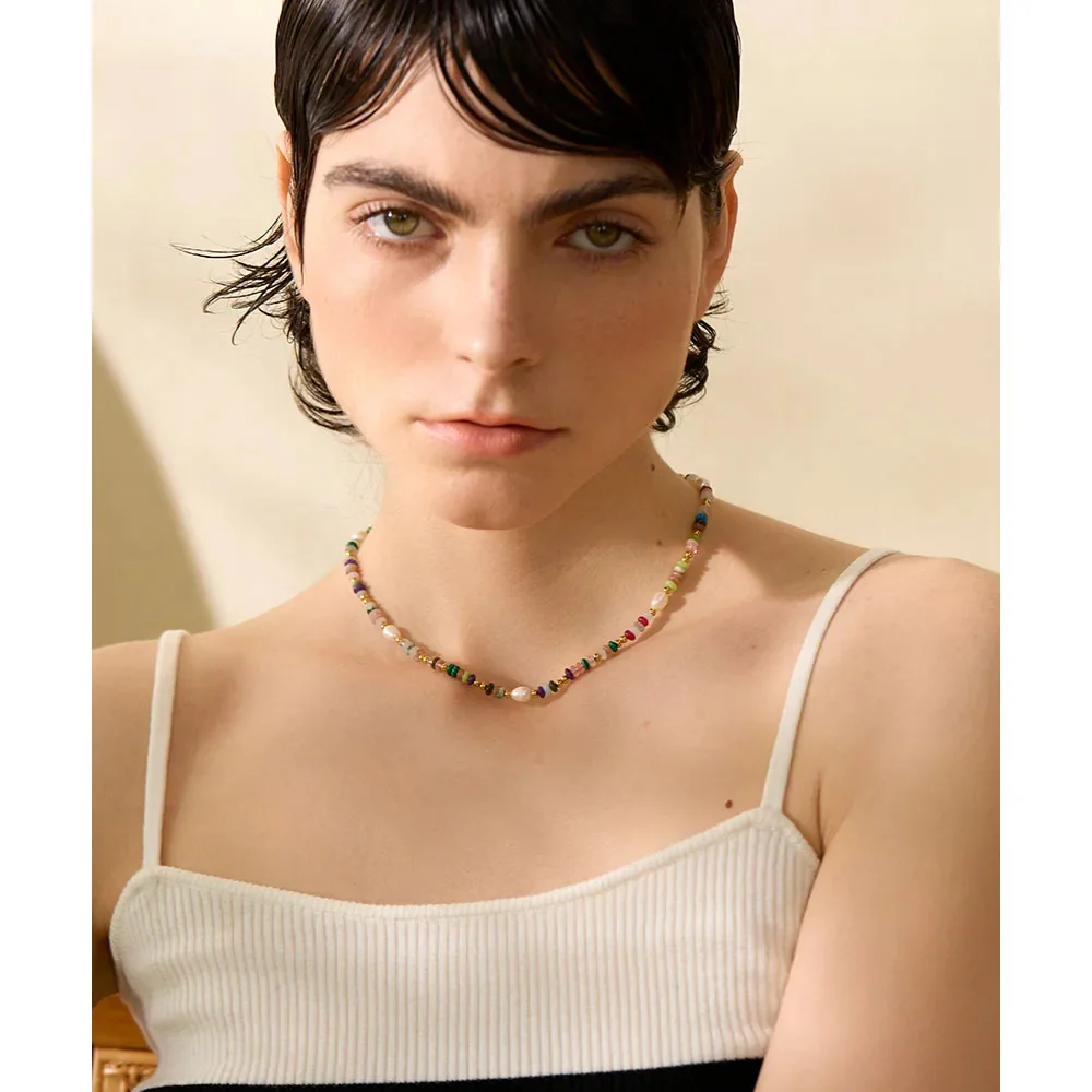 Move Beyond - Gemstone and Peals Necklace - Image 4