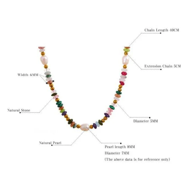 Move Beyond - Gemstone and Peals Necklace - Image 5