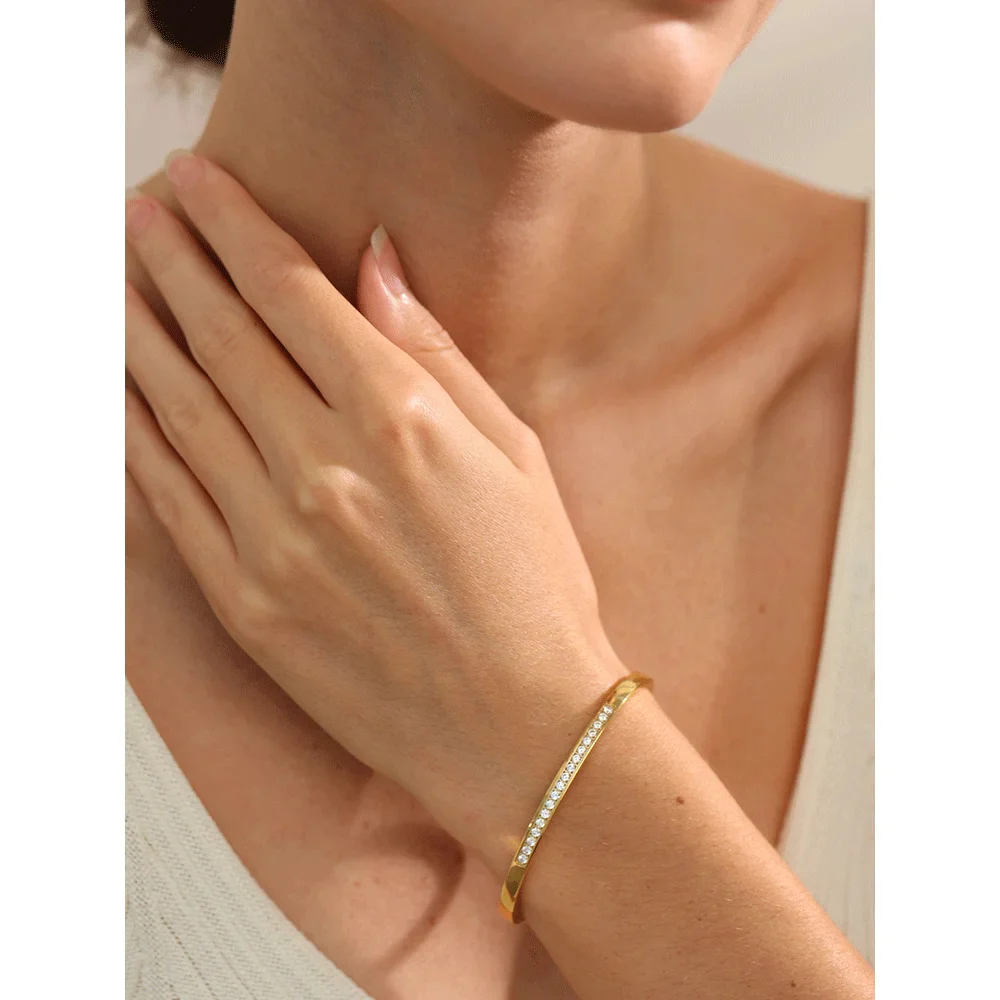 Nova Glow - Tennis Bracelet Bangle with Crystals - Image 2
