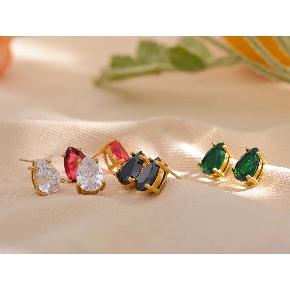 Nova Glow - Waterdrop Crystal Stud Earrings - Image 5
