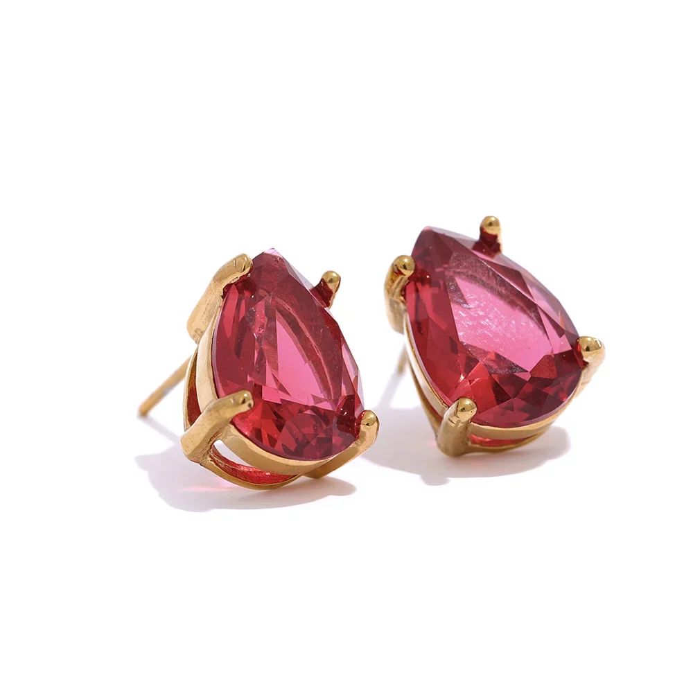 Nova Glow - Waterdrop Crystal Stud Earrings - Image 7