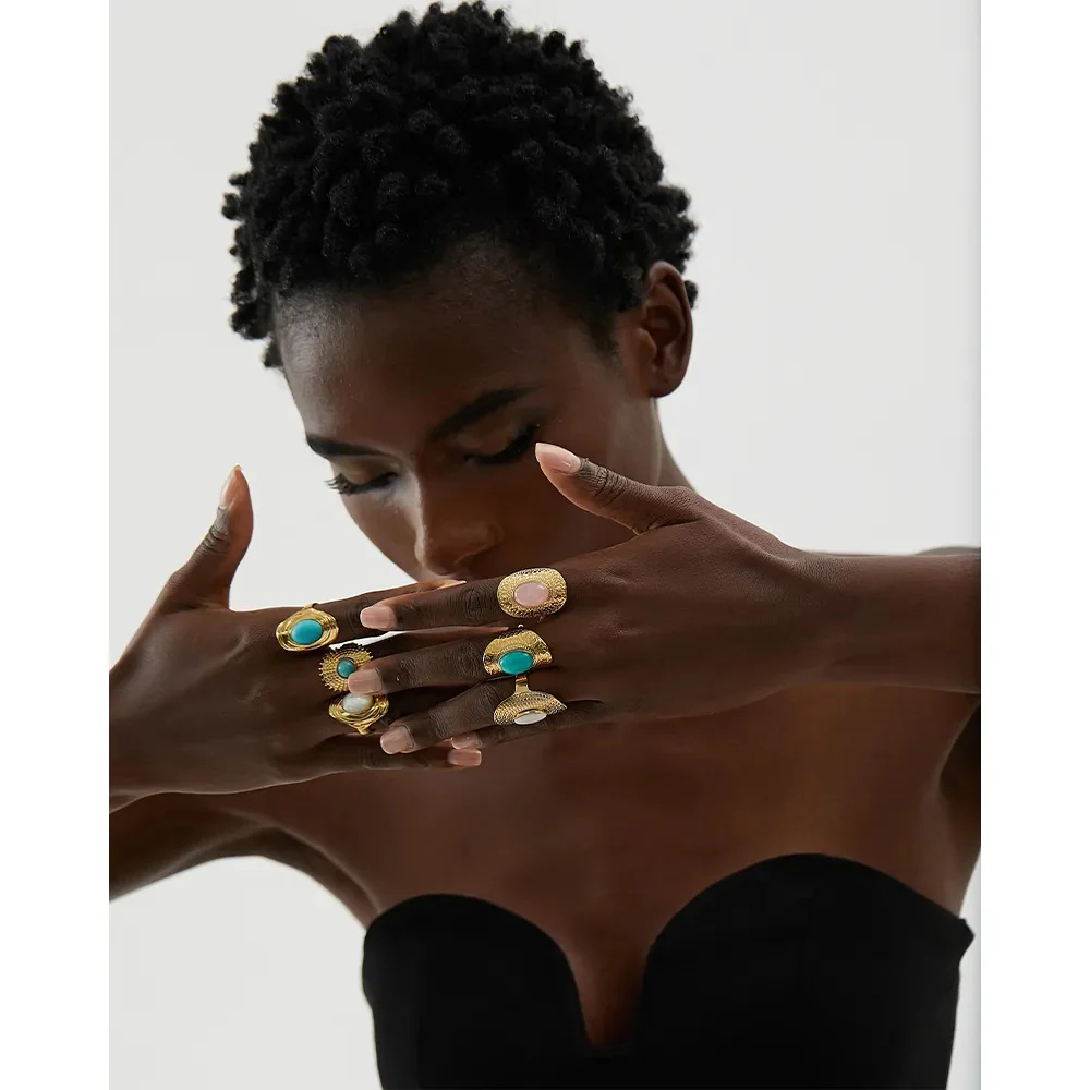 Observation - Gold ring with Rose Quartz - Image 4