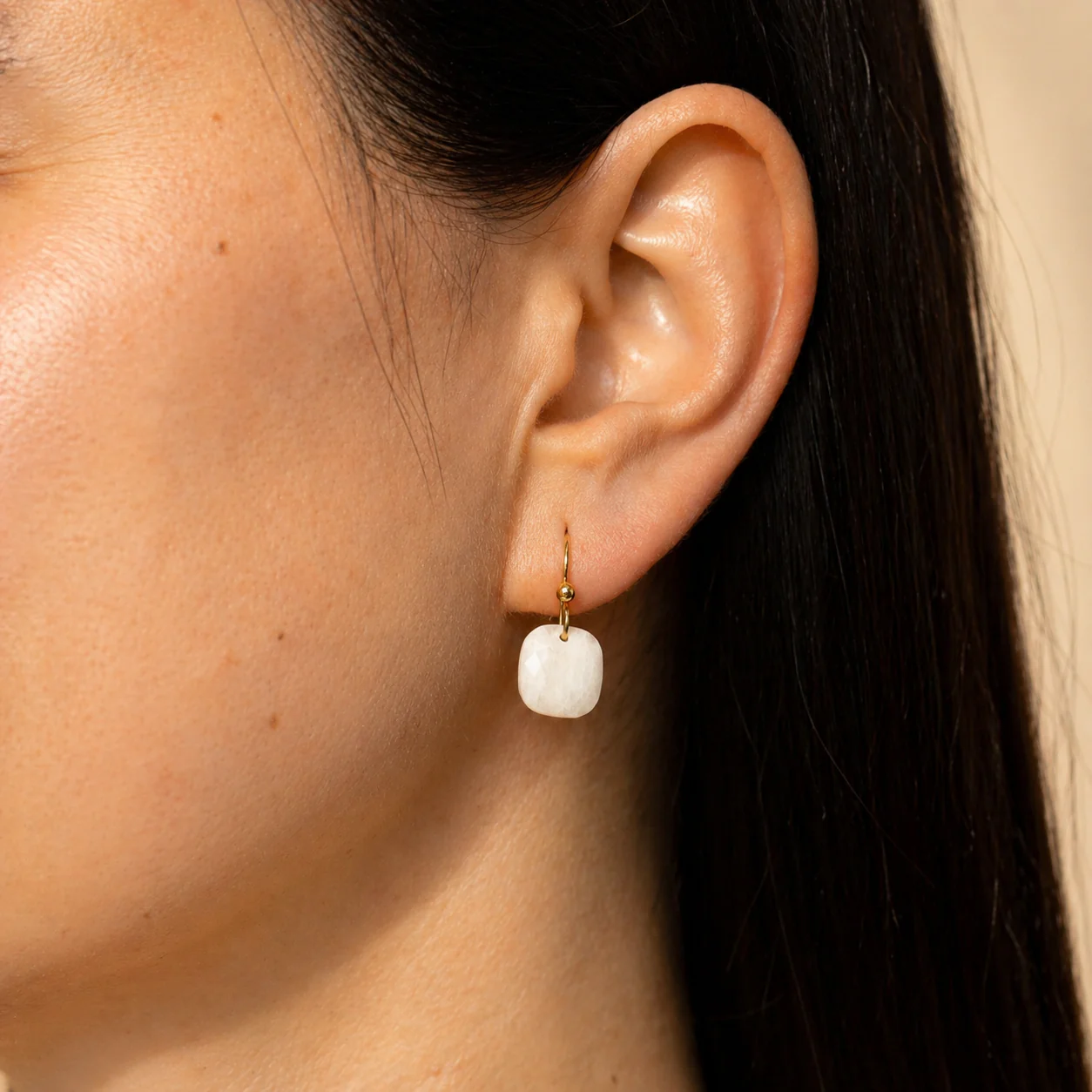 Ocean Treasures - Faceted Mother of Pearl Drop Earrings - Image 2