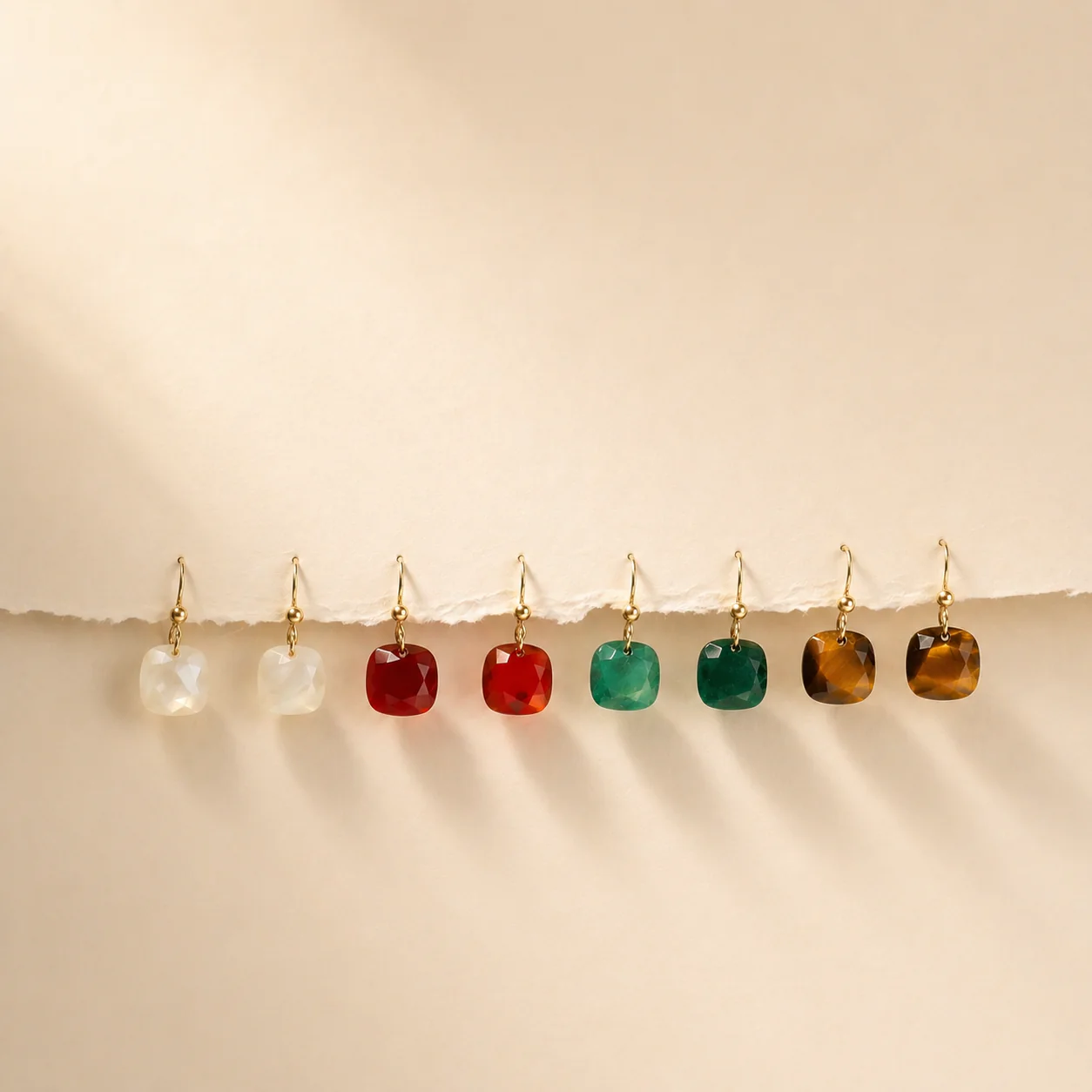 Ocean Treasures - Faceted Mother of Pearl Drop Earrings - Image 3