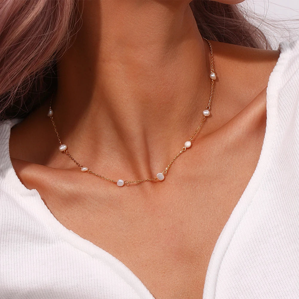 Ocean Treasures  - Gold Pearl Necklace and Bracelet - Image 5