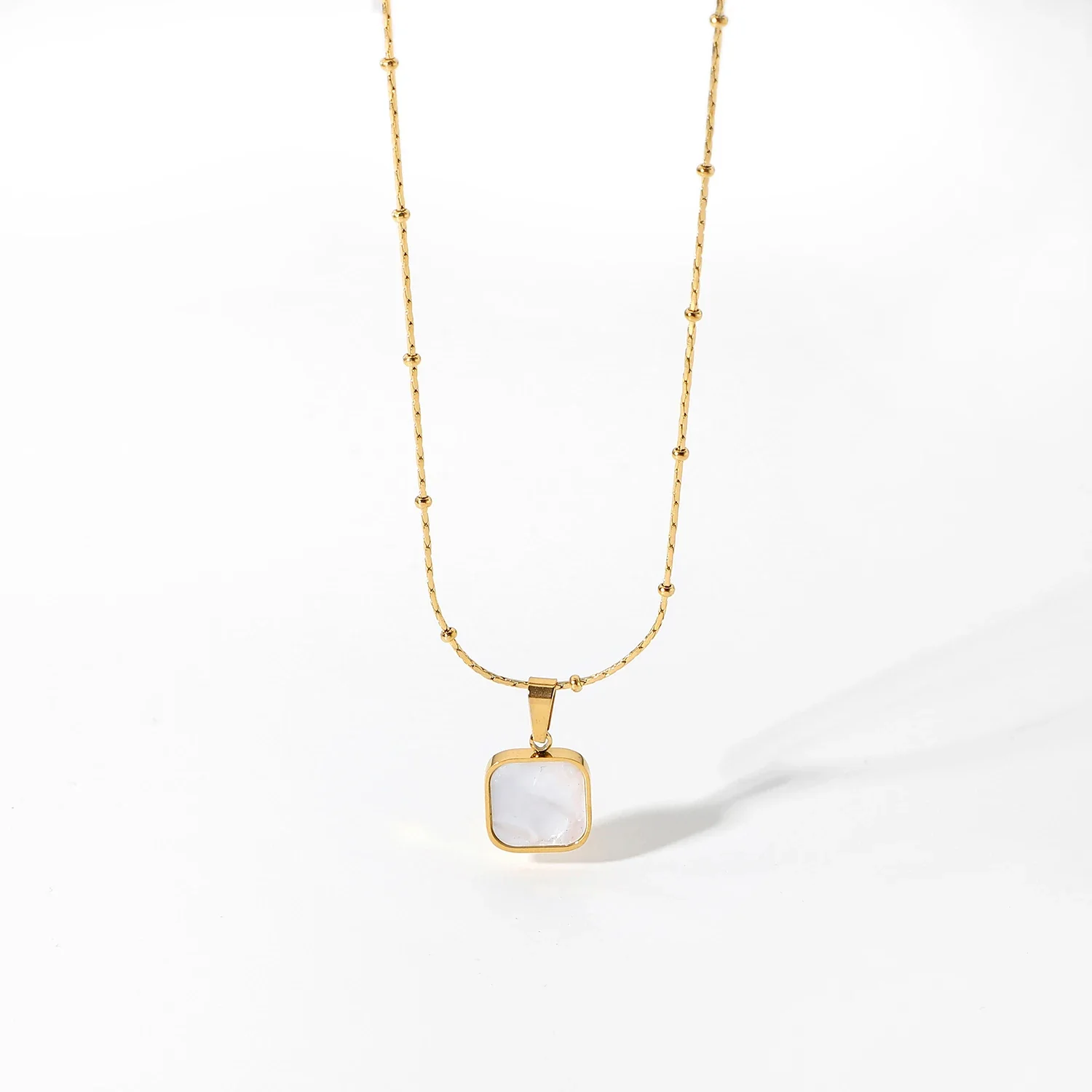Ocean Treasures - Mother of Pearl Square Dainty Necklace