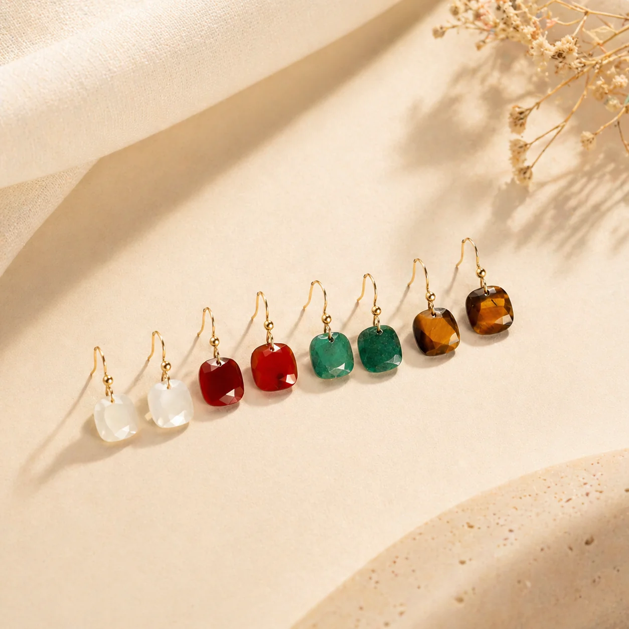 Personal Strength - Faceted Tiger’s Eye Drop Earrings - Image 6