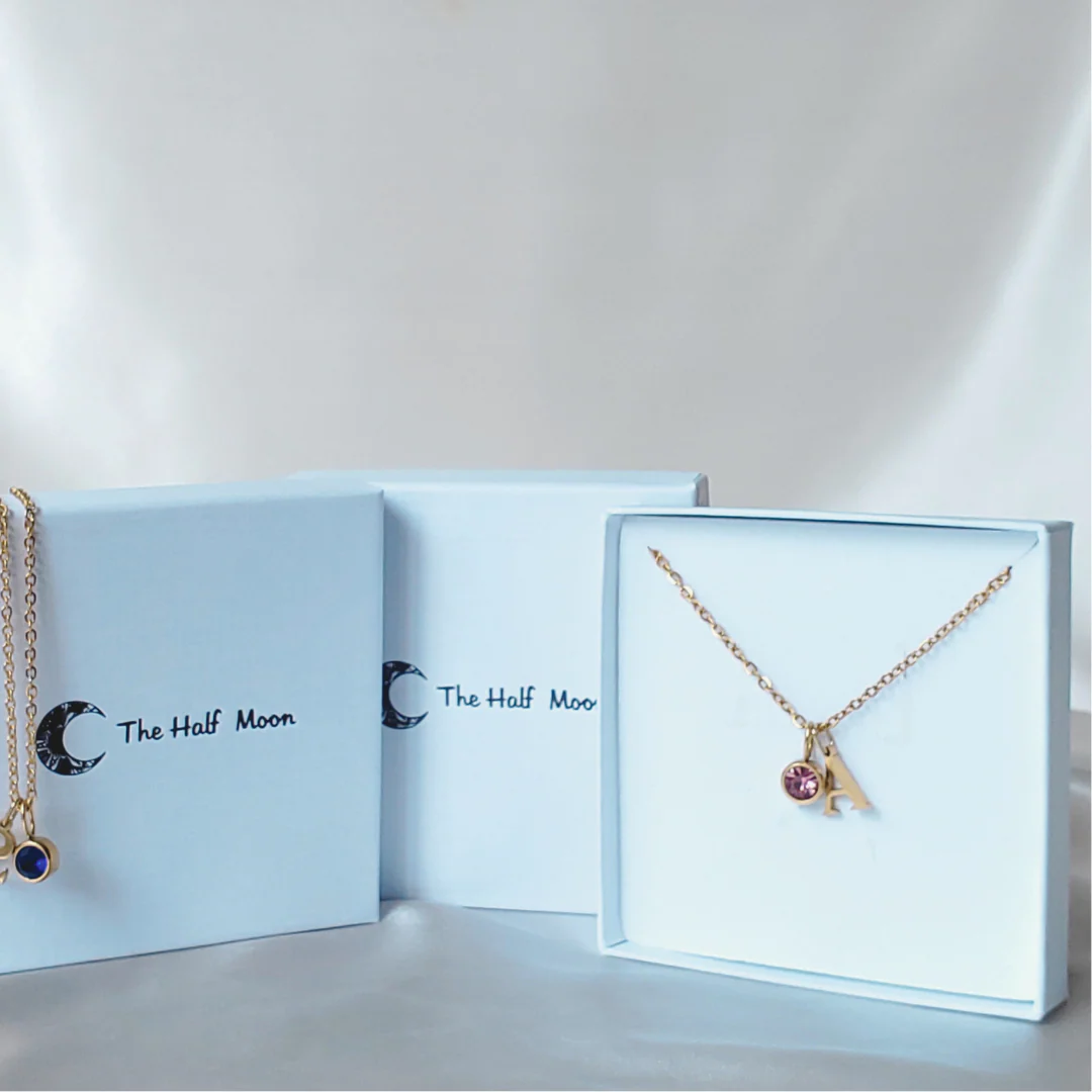 Personalised Initial & Birthstone Necklace - Image 5