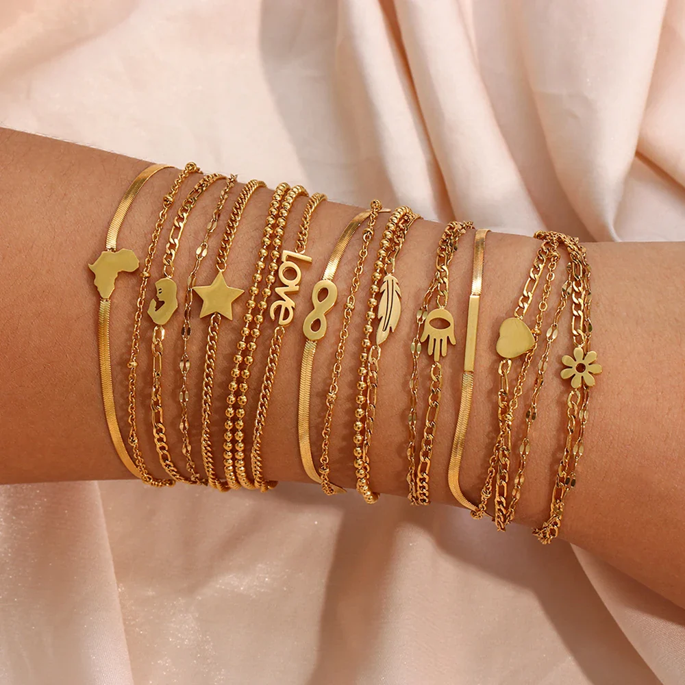 Star - Double Layer Gold Bracelet - Image 2