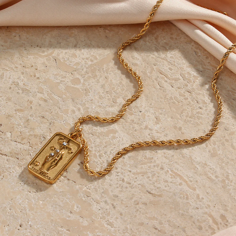 The Stars - Tarot card  18k Necklace - Image 3